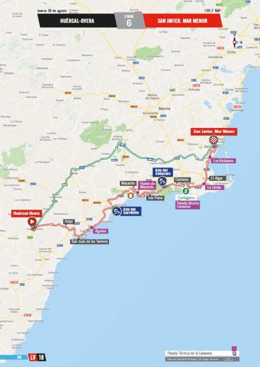 Streckenverlauf Vuelta a España 2018 - Etappe 6
