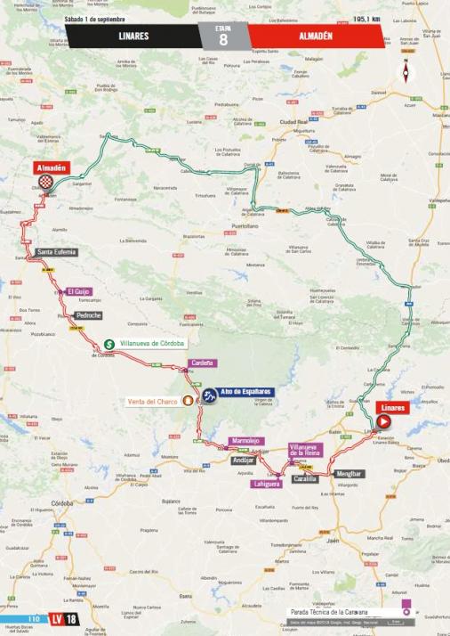 Streckenverlauf Vuelta a España 2018 - Etappe 8