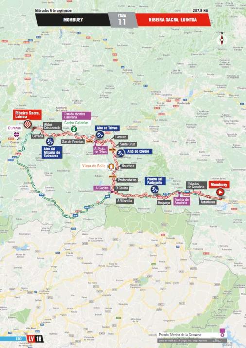 Streckenverlauf Vuelta a España 2018 - Etappe 11