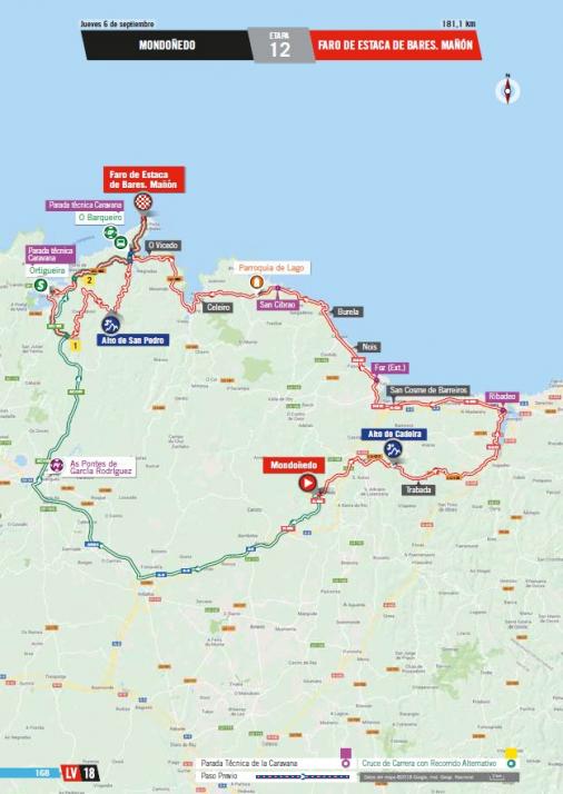 Streckenverlauf Vuelta a España 2018 - Etappe 12