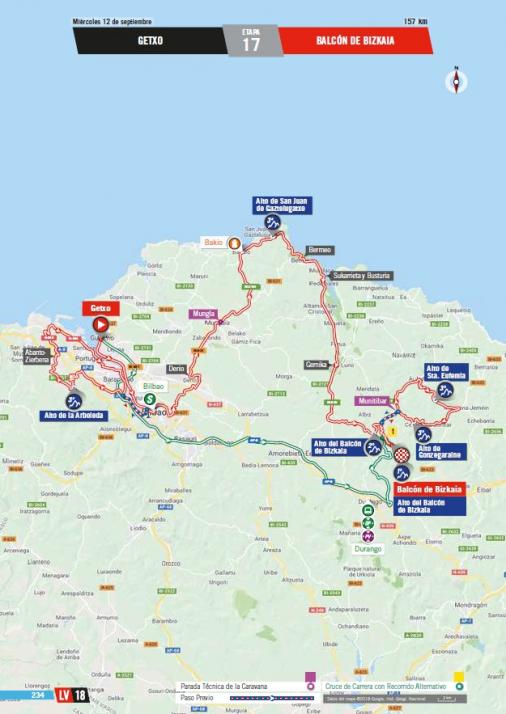 Streckenverlauf Vuelta a España 2018 - Etappe 17