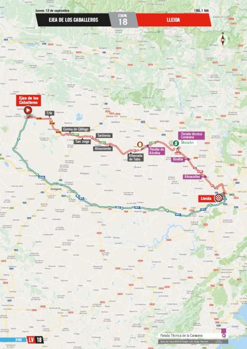 Streckenverlauf Vuelta a España 2018 - Etappe 18