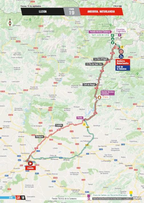 Streckenverlauf Vuelta a España 2018 - Etappe 19