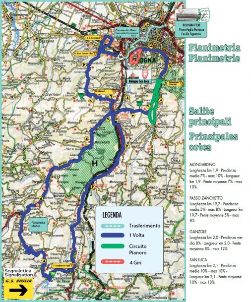 Streckenverlauf Giro dellEmilia 2018
