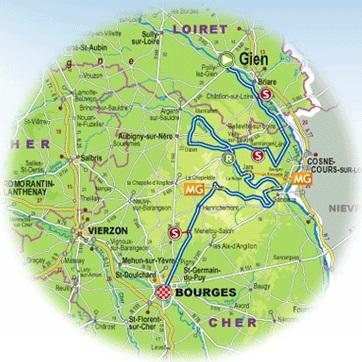 Streckenverlauf Paris - Bourges 2018