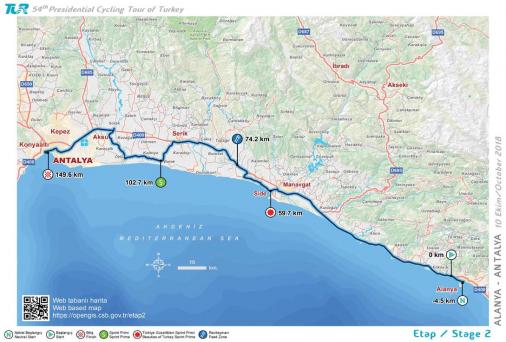 Streckenverlauf Presidential Cycling Tour of Turkey 2018 - Etappe 2