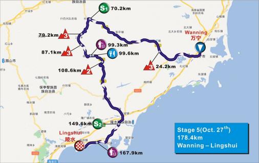 Streckenverlauf Tour of Hainan 2018 - Etappe 5