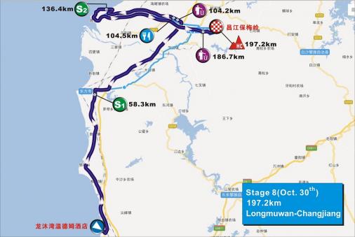 Streckenverlauf Tour of Hainan 2018 - Etappe 8
