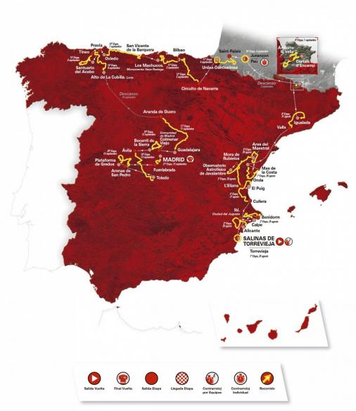 Präsentation Vuelta a España 2019: Streckenkarte