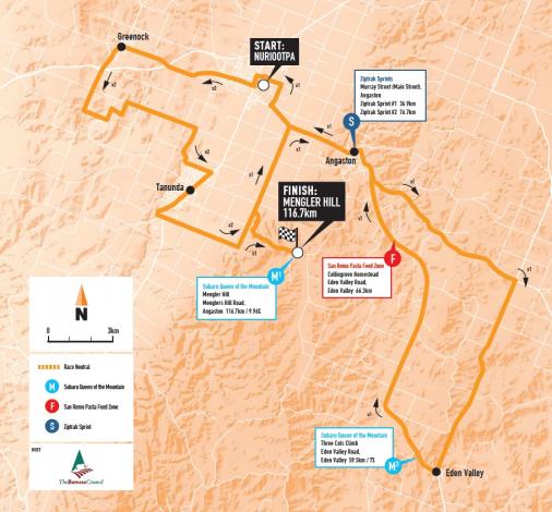 Streckenverlauf Women’s Tour Down Under 2019 - Etappe 2