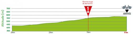 Höhenprofil La Tropicale Amissa Bongo 2019 - Etappe 1, letzte 3 km
