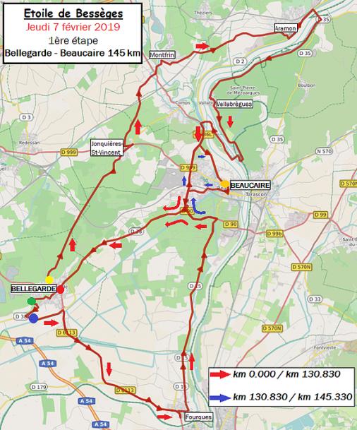 Streckenverlauf Etoile de Bessèges 2019 - Etappe 1