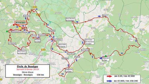 Streckenverlauf Etoile de Bessèges 2019 - Etappe 3