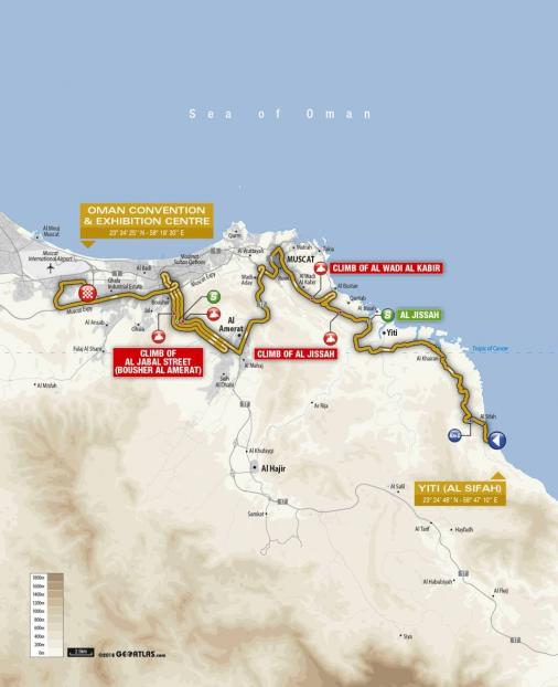 Streckenverlauf Tour of Oman 2019 - Etappe 4