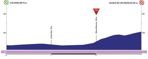 Höhenprofil Vuelta a Andalucia Ruta Ciclista Del Sol 2019 - Etappe 1, letzte 3 km