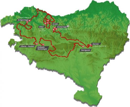 Streckenprsentation Itzulia Basque Country 2019: Streckenkarte