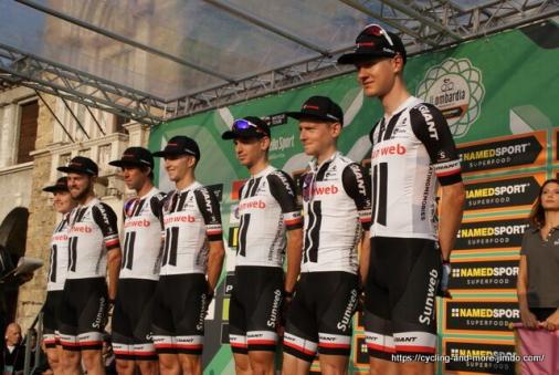 Als einziges WorldTeam 2019 noch immer sieglos: Sunweb (hier bei Il Lombardia 2018, Foto: Christine Kroth/cycling and more)
