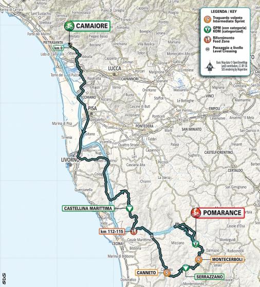 Streckenverlauf Tirreno - Adriatico 2019, Etappe 2