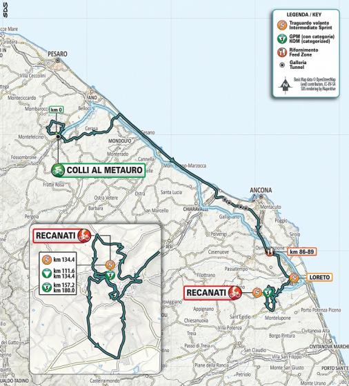 Streckenverlauf Tirreno - Adriatico 2019, Etappe 5