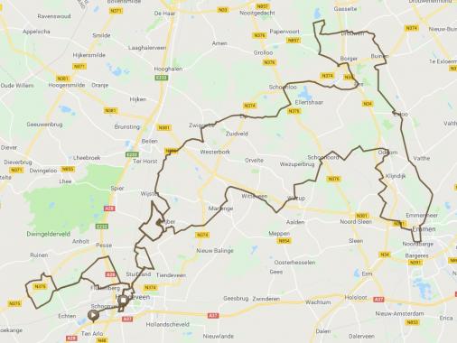Streckenverlauf Ronde van Drenthe 2019 (Männer)