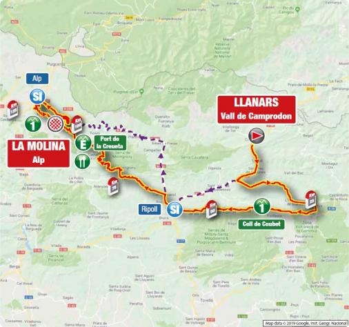 Streckenverlauf Volta Ciclista a Catalunya 2019 - Etappe 4