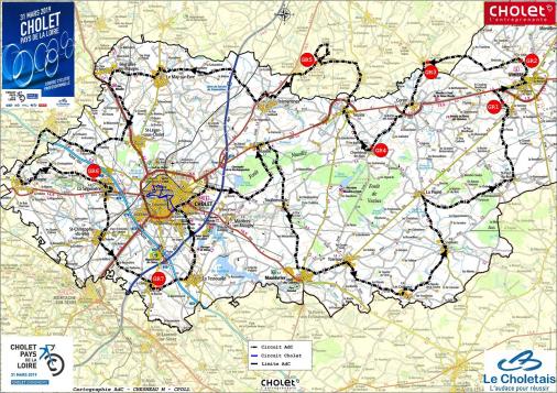 Streckenverlauf Cholet - Pays de la Loire 2019, erste 159,6 km