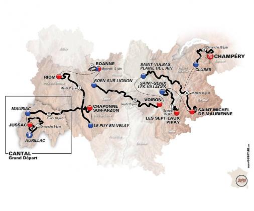 Streckenpräsentation des Critérium du Dauphiné 2019: Karte