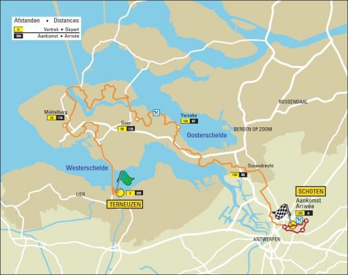 Streckenverlauf Scheldeprijs 2019