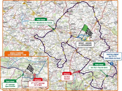 Streckenverlauf Circuit Cycliste Sarthe - Pays de la Loire 2019 - Etappe 1