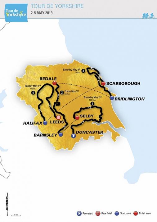 Streckenverlauf Tour de Yorkshire 2019