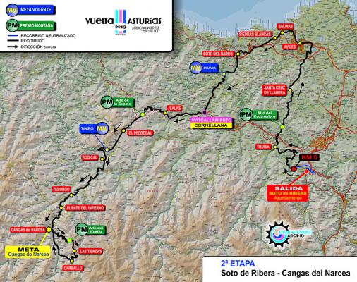 Streckenverlauf Vuelta Asturias Julio Alvarez Mendo 2019 - Etappe 2