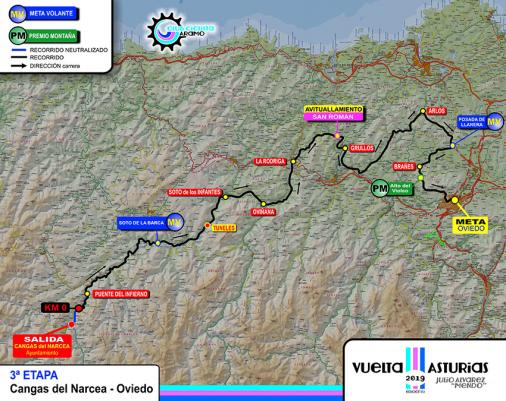 Streckenverlauf Vuelta Asturias Julio Alvarez Mendo 2019 - Etappe 3