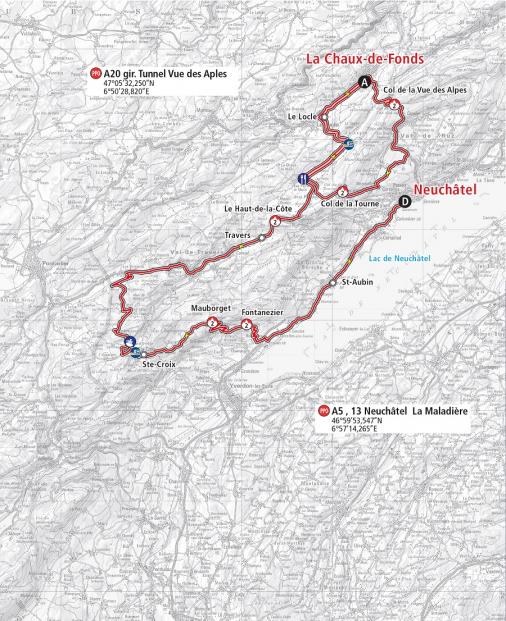 Streckenverlauf Tour de Romandie 2019 - Etappe 1