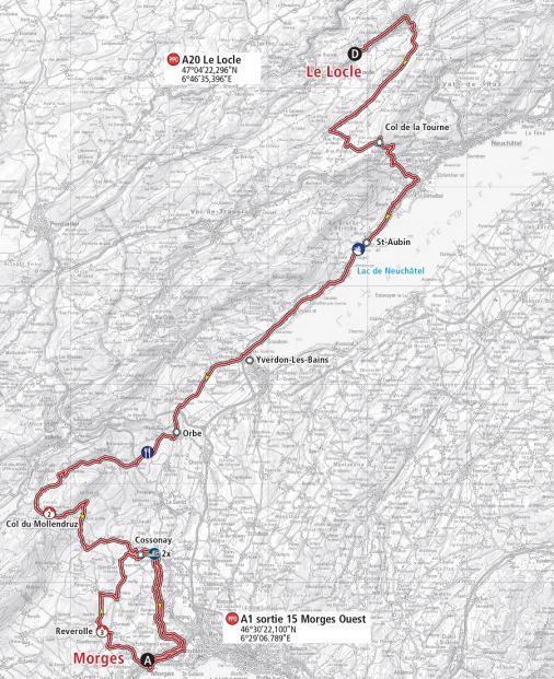 Streckenverlauf Tour de Romandie 2019 - Etappe 2