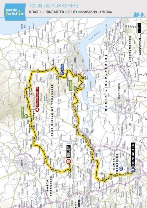 Streckenverlauf Tour de Yorkshire 2019 - Etappe 1