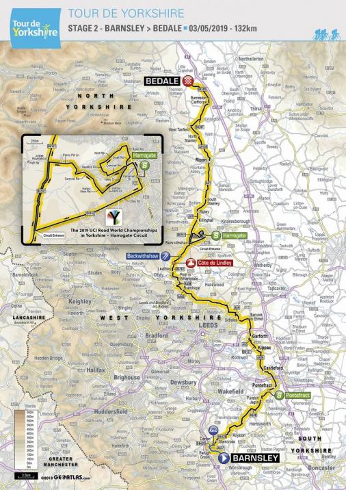 Streckenverlauf Tour de Yorkshire 2019 - Etappe 2