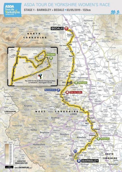 Streckenverlauf ASDA Tour de Yorkshire Womens Race 2019 - Etappe 1