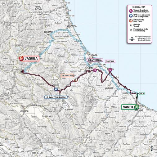 Streckenverlauf Giro d’Italia 2019 - Etappe 7