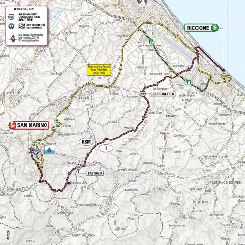 Streckenverlauf Giro d’Italia 2019 - Etappe 9