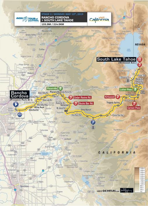 Streckenverlauf Amgen Tour of California 2019 - Etappe 2