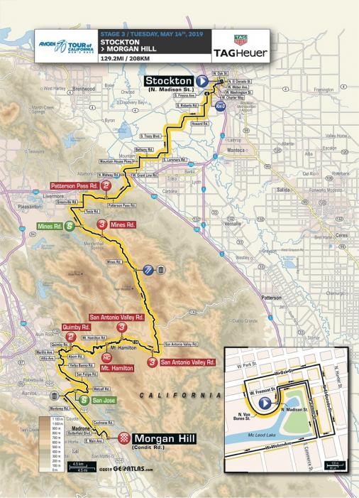Streckenverlauf Amgen Tour of California 2019 - Etappe 3