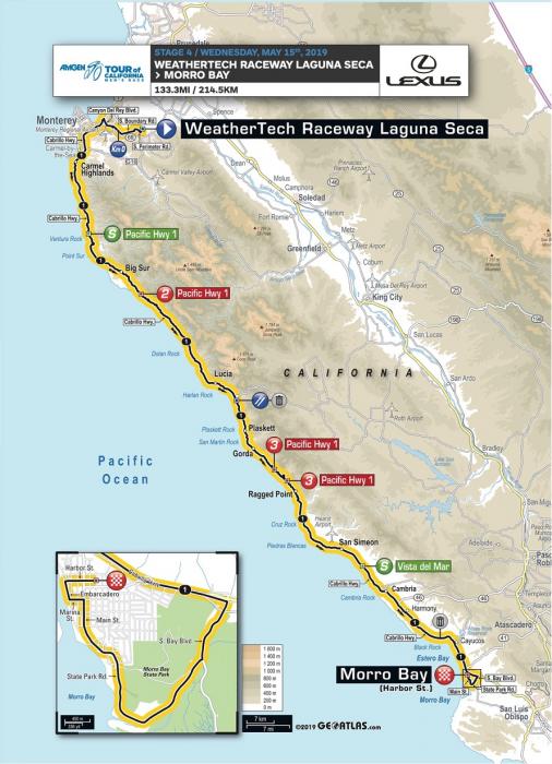 Streckenverlauf Amgen Tour of California 2019 - Etappe 4