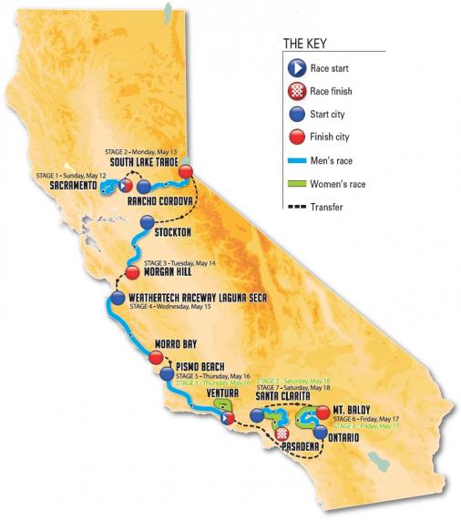 Streckenverlauf Amgen Tour of California Women’s Race 2019