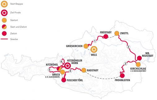 Streckenprsentation sterreich Rundfahrt 2019: Streckenkarte