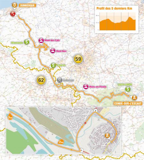 Streckenverlauf 4 Jours de Dunkerque / Grand Prix des Hauts de France 2019 - Etappe 1