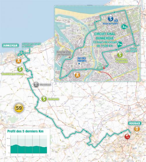 Streckenverlauf 4 Jours de Dunkerque / Grand Prix des Hauts de France 2019 - Etappe 6