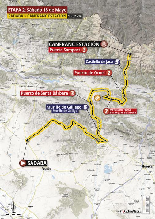 Streckenverlauf Vuelta Aragón 2019 - Etappe 2