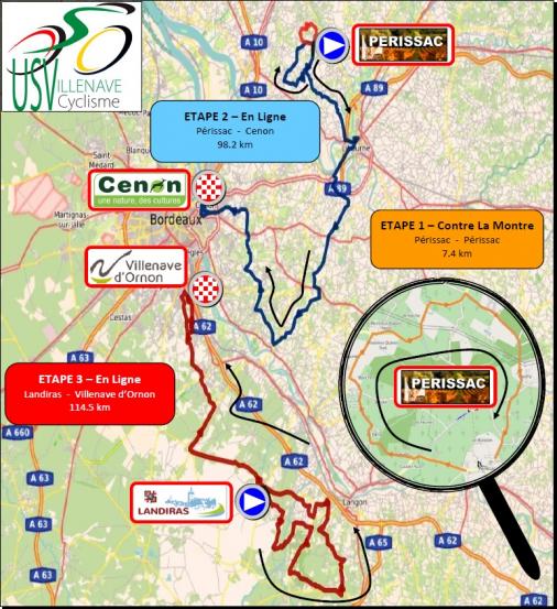 Streckenverlauf Tour de Gironde International 2019