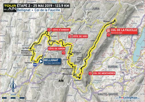 Streckenverlauf Tour de lAin 2019 - Etappe 2