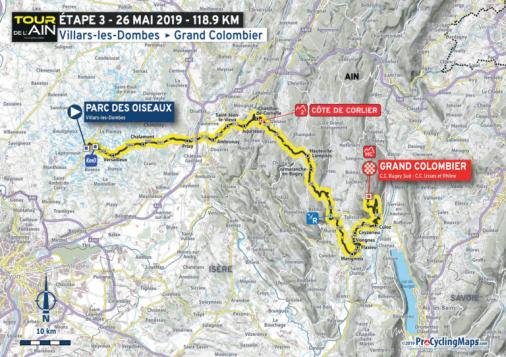 Streckenverlauf Tour de lAin 2019 - Etappe 3